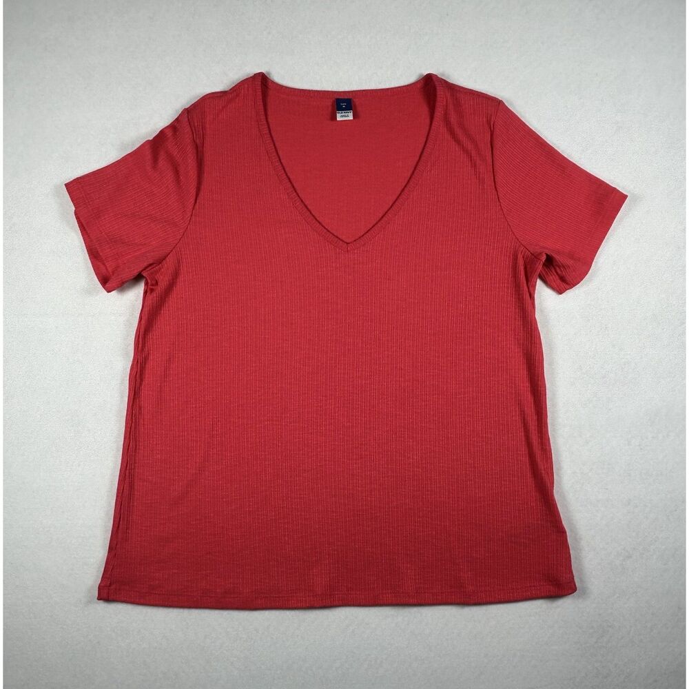Old Navy Luxe Ribbed Knit V-Neck T-Shirt for women. Size Medium.